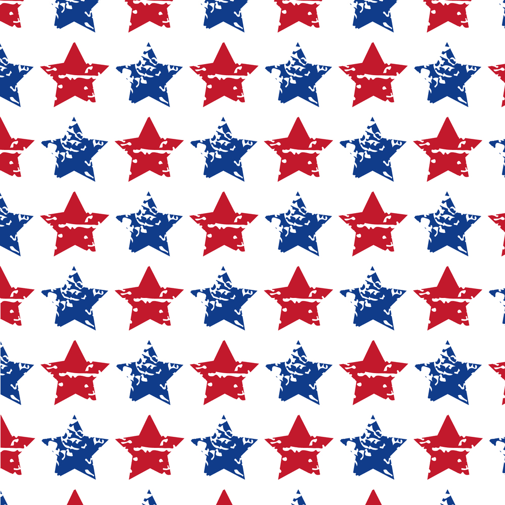 Grunge Patriotic Star Fabric - Multi