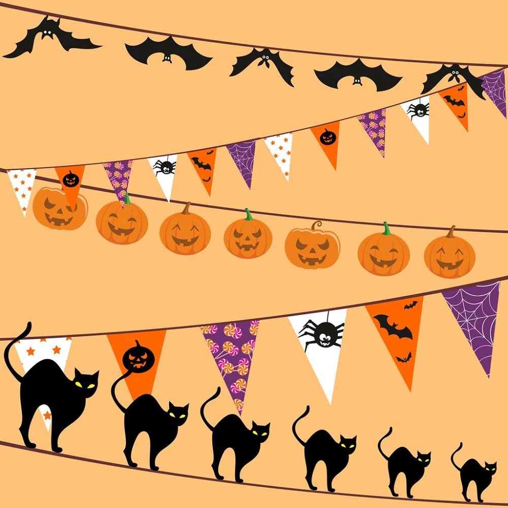 Halloween Garland Fabric Panel