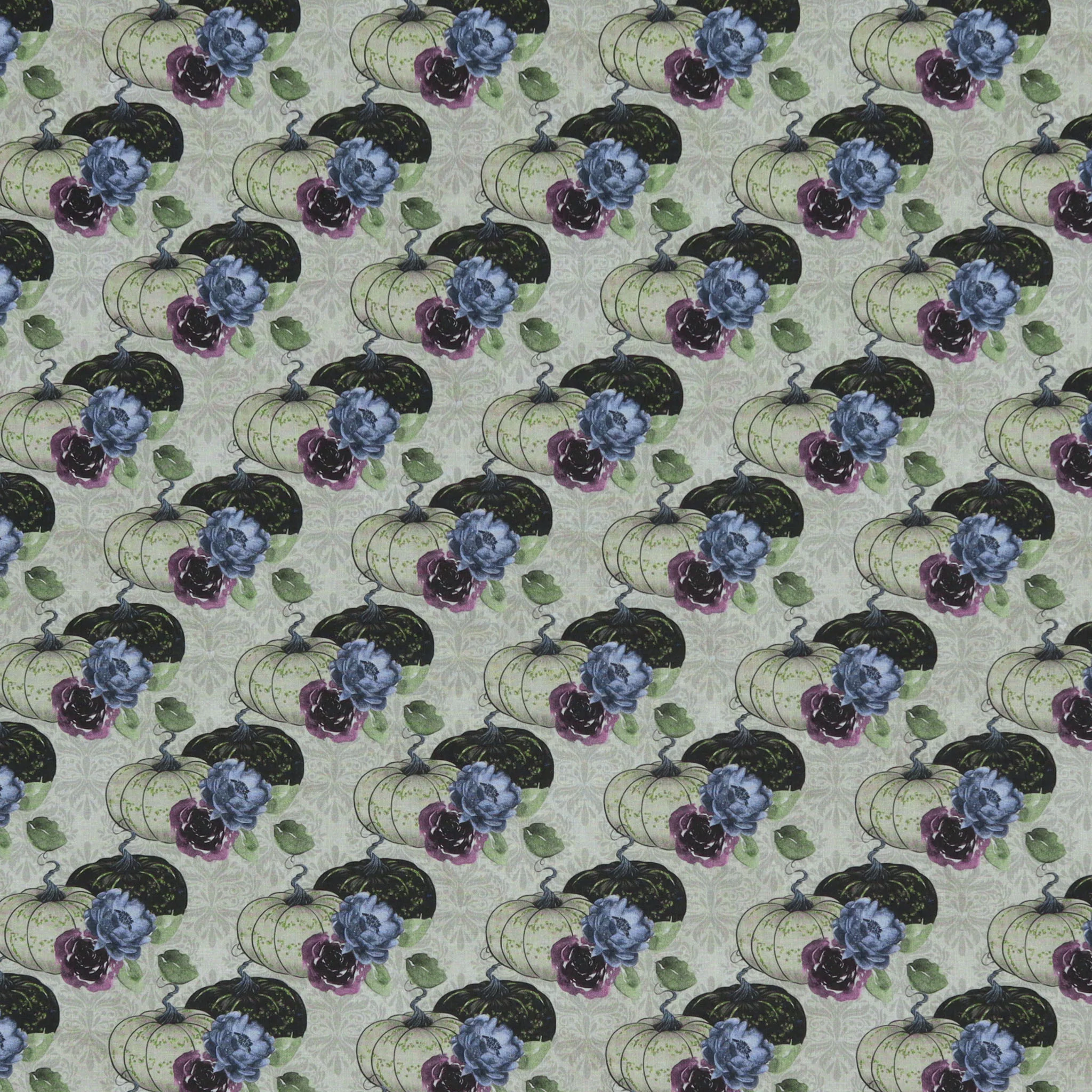 Halloween Night Pumpkins on Damask Fabric - Image 3