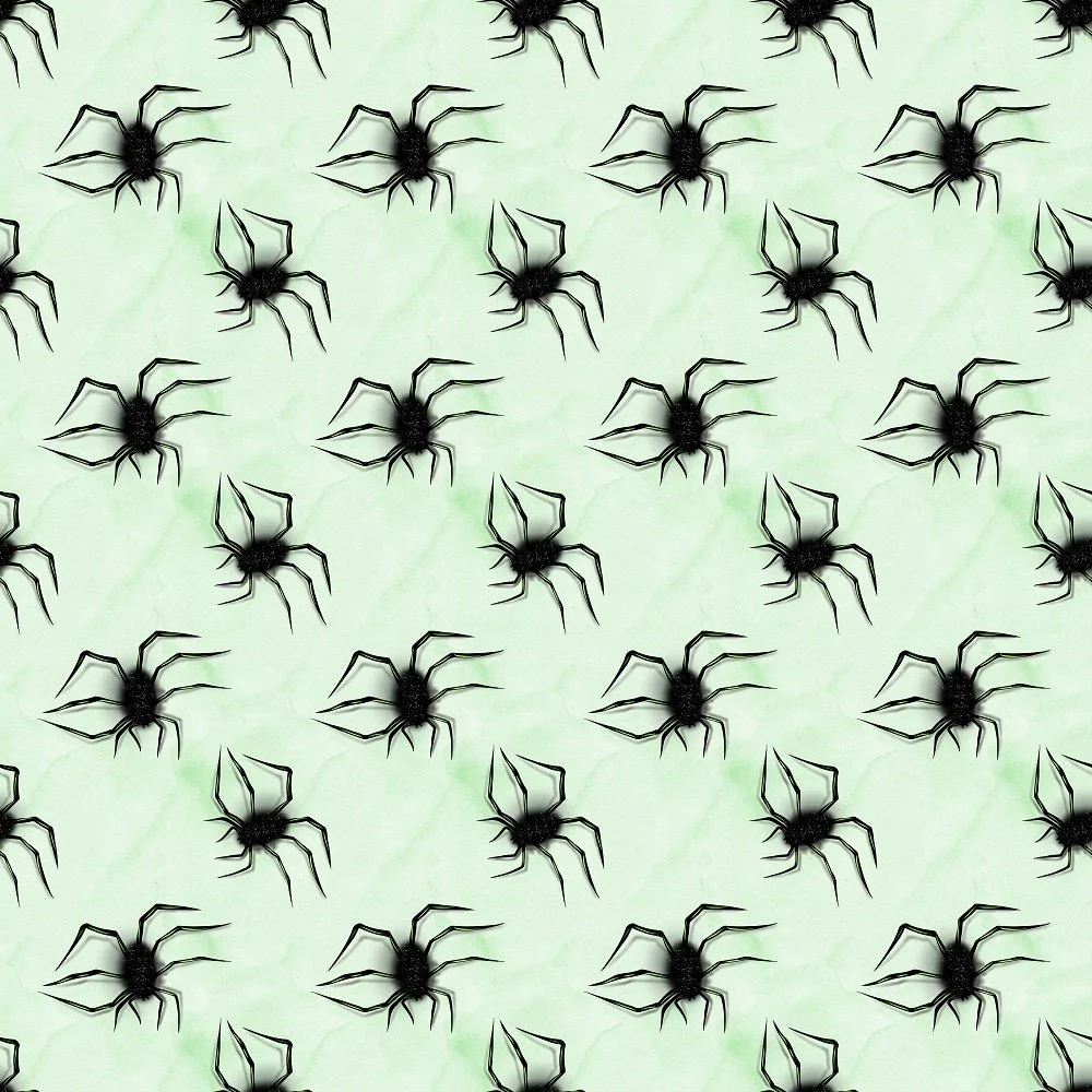 Halloween Please! Spiders Fabric - Green