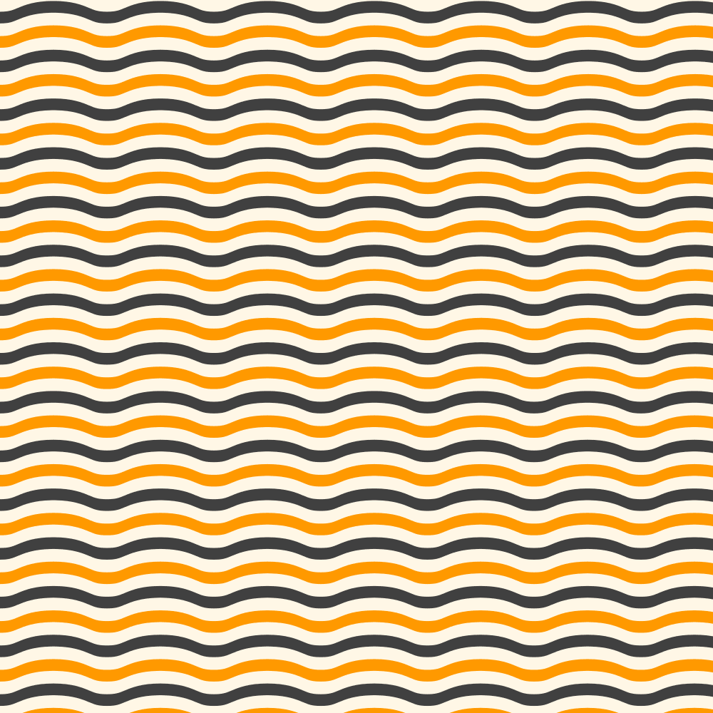 Halloween Vertical Waves Fabric - Black/Orange