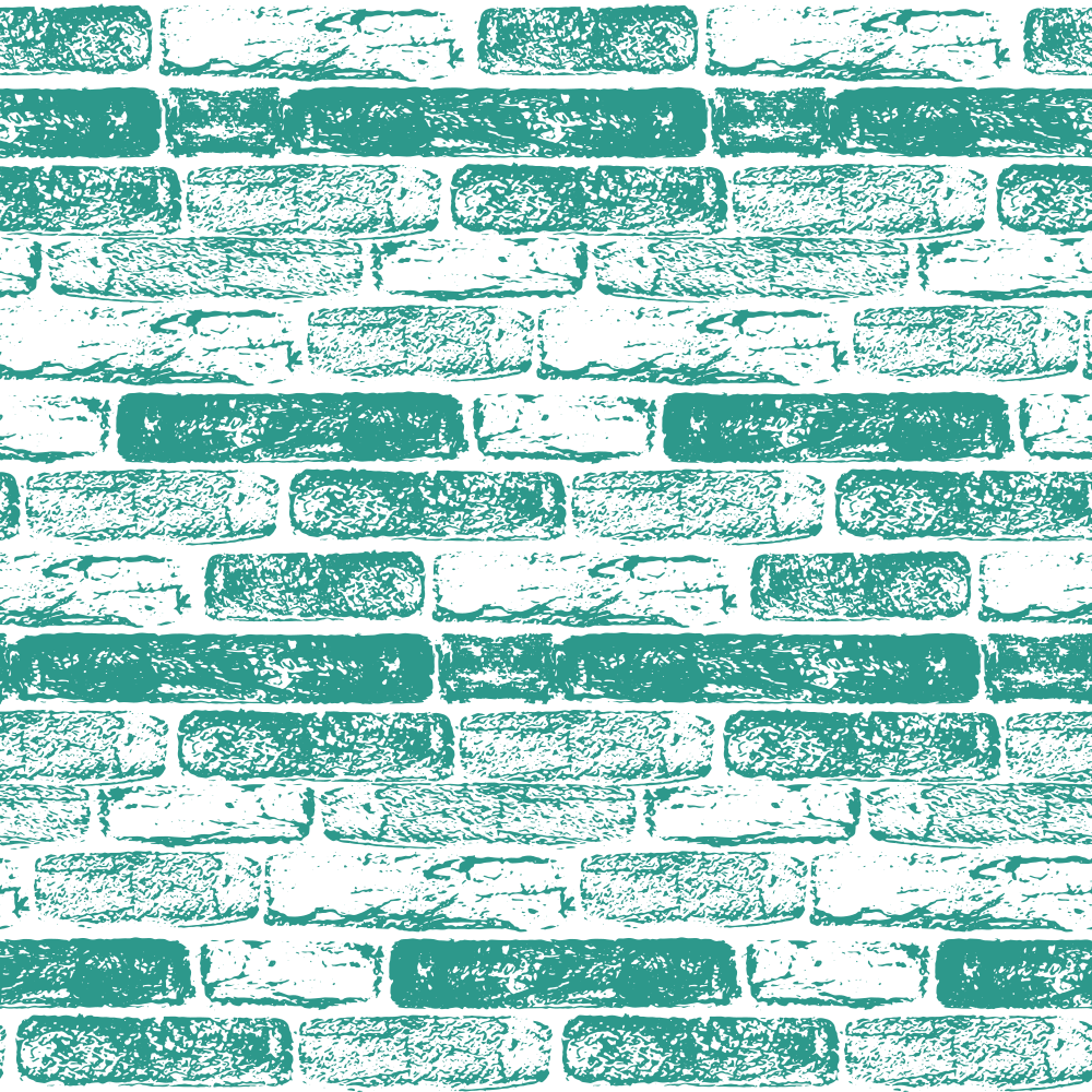 Hand Drawn Brick Wall Fabric - Atoll