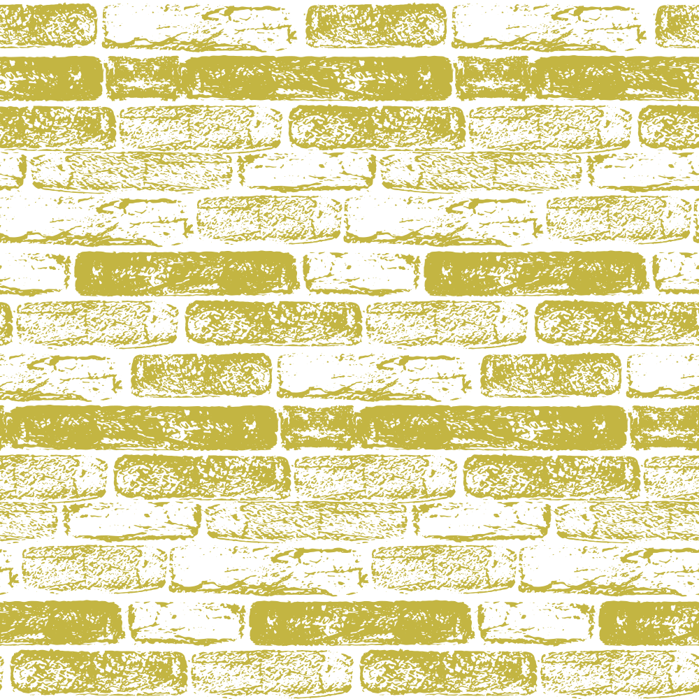 Hand Drawn Brick Wall Fabric - Gold
