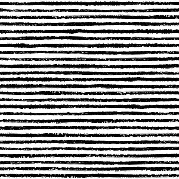 Hand Drawn Brush Stripes Fabric - Black