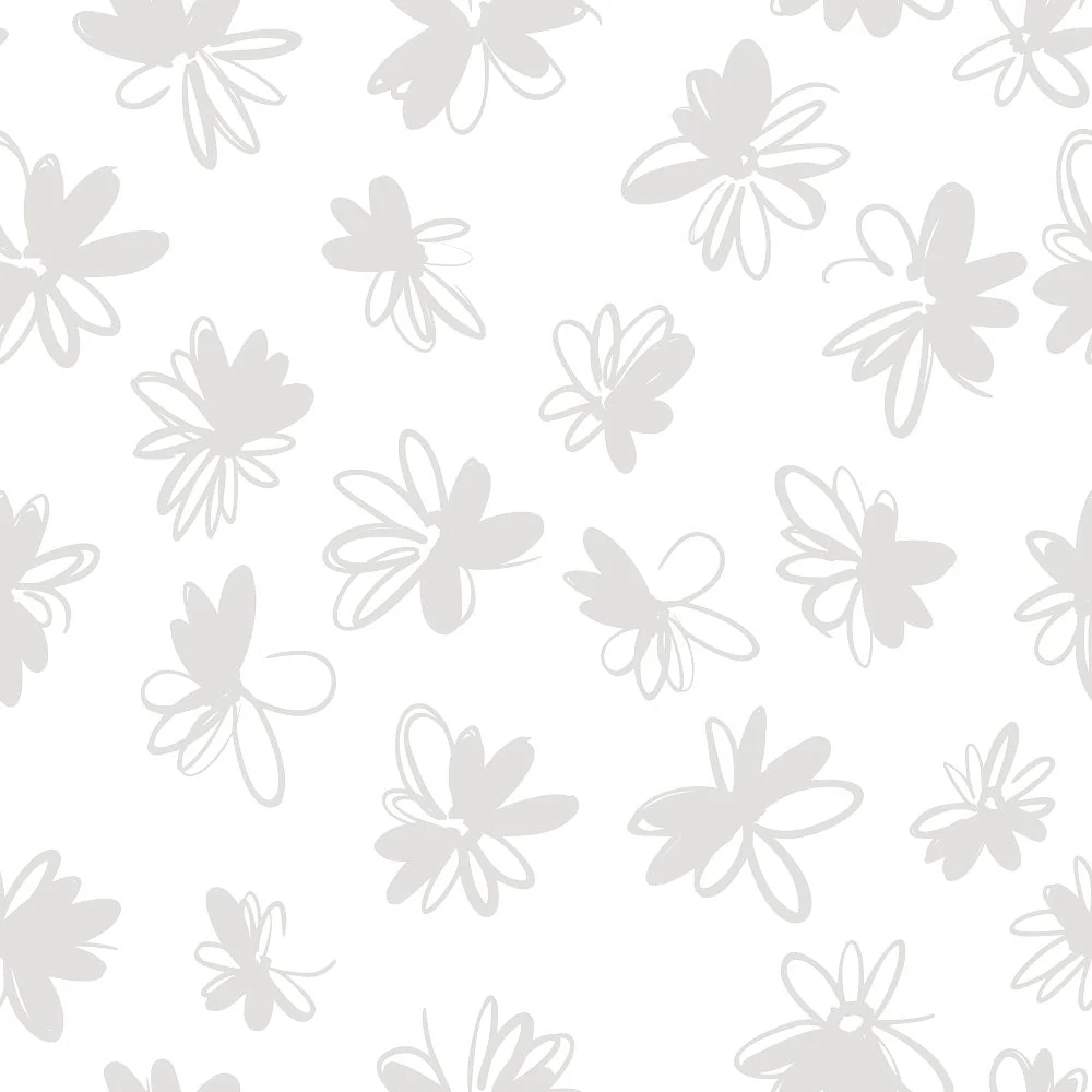 Hand Drawn Daises Tone on Tone Fabric - Image 2