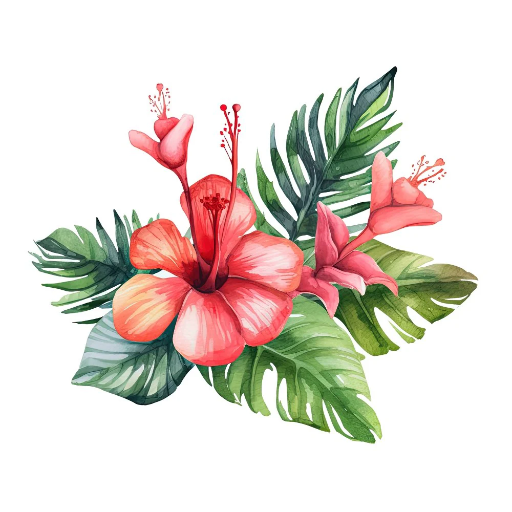 Hand Drawn Sloths Flower #2 Fabric Panel