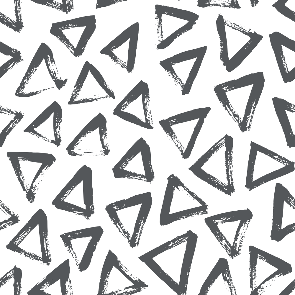 Hand Drawn Triangles Fabric - Steel Gray