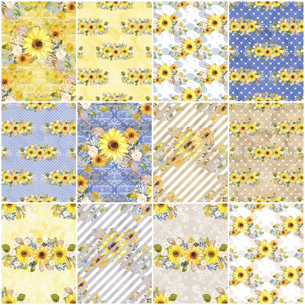 Hand Painted Sunflowers Layer Cake - 12 Pieces