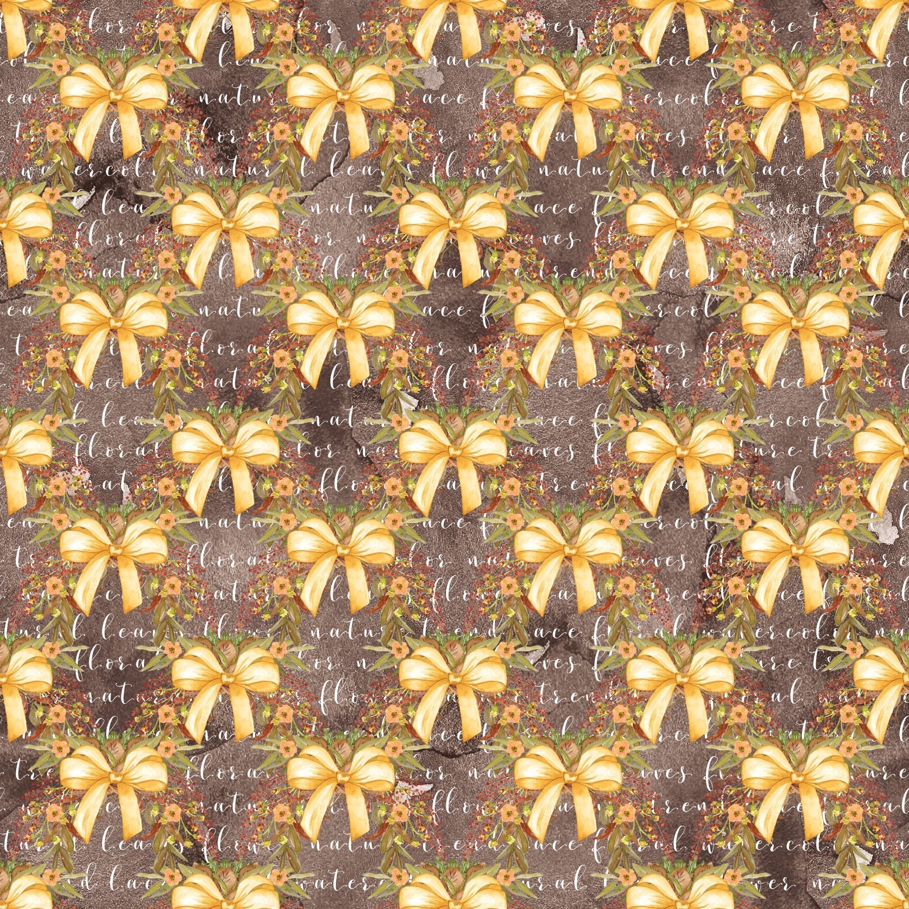 Happy Fall Ribbons on Grunge Fabric
