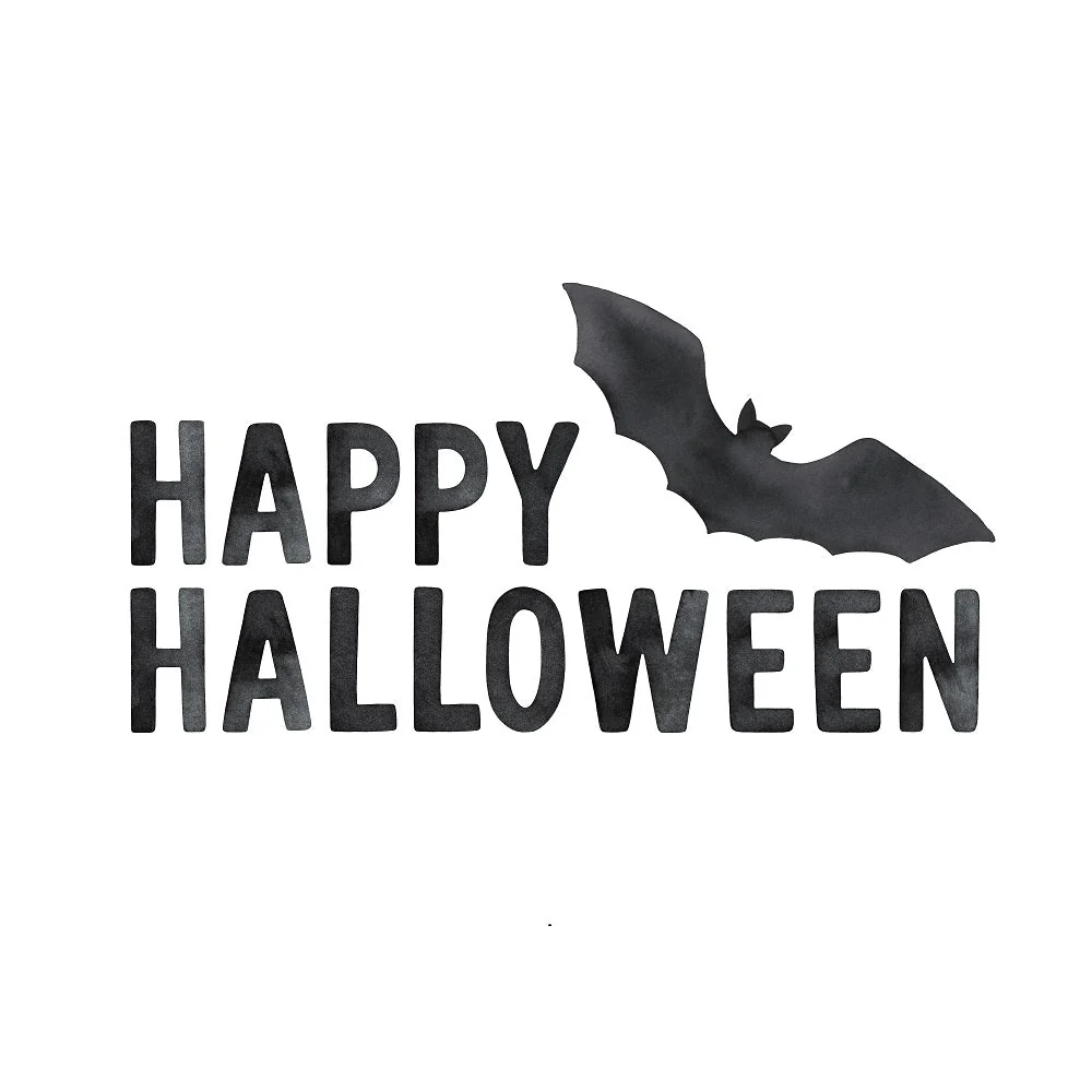 Happy Halloween Flying Bat Fabric Panel