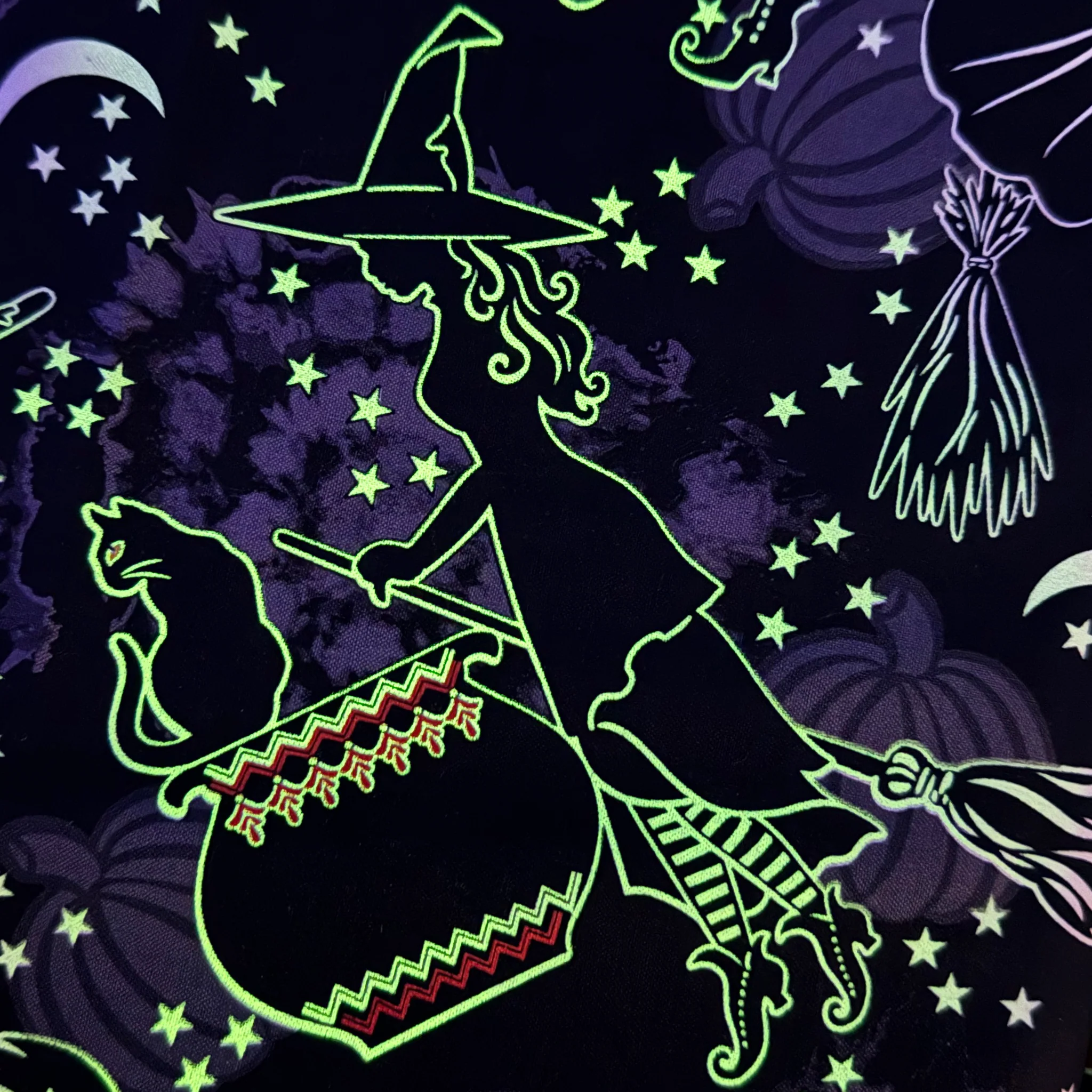 Happy Hauntings Fabric Collection - Cat Magic Orange - Image 5