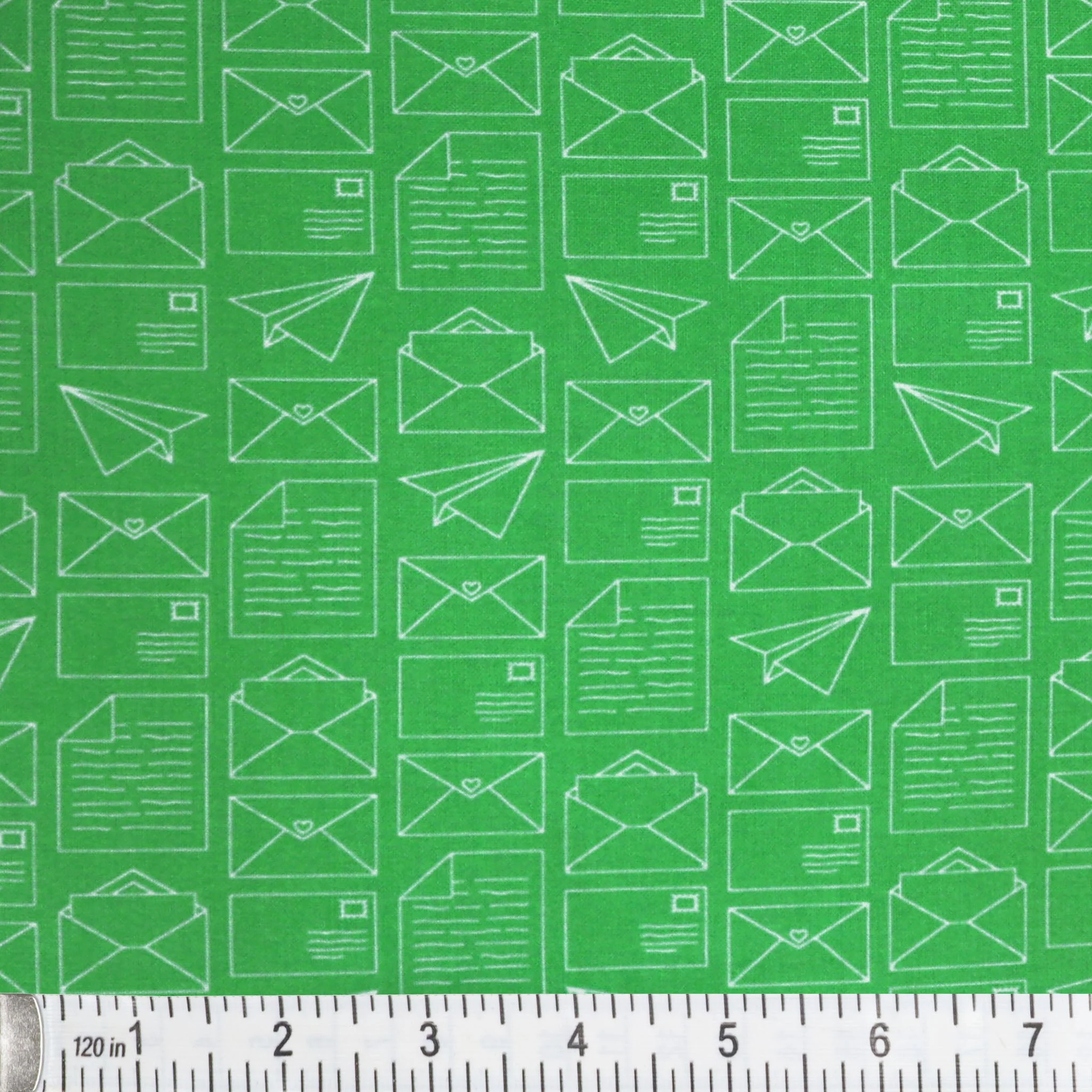 Happy Notes Fabric Collection - Mail Day Green - Image 2