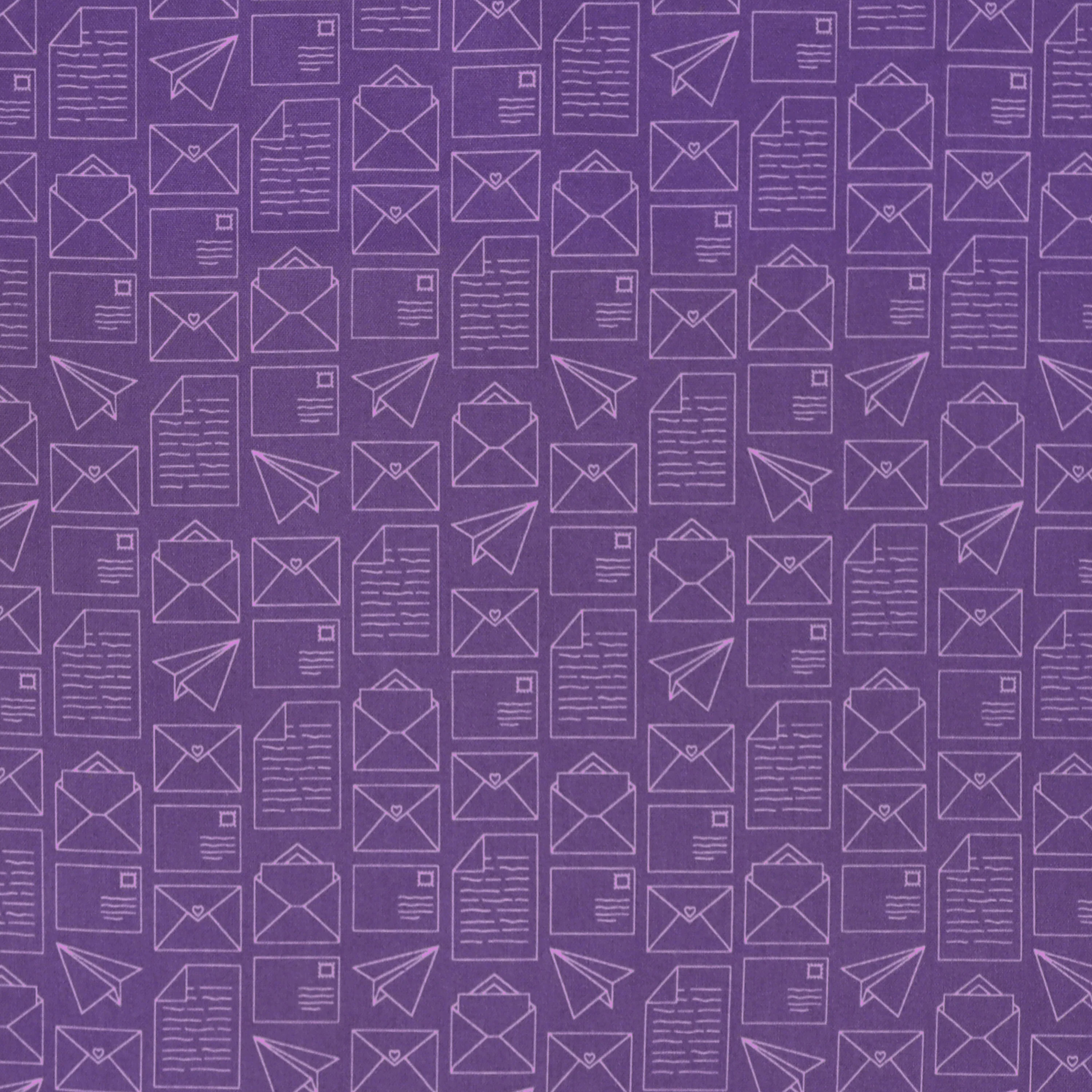 Happy Notes Fabric Collection - Mail Day Purple