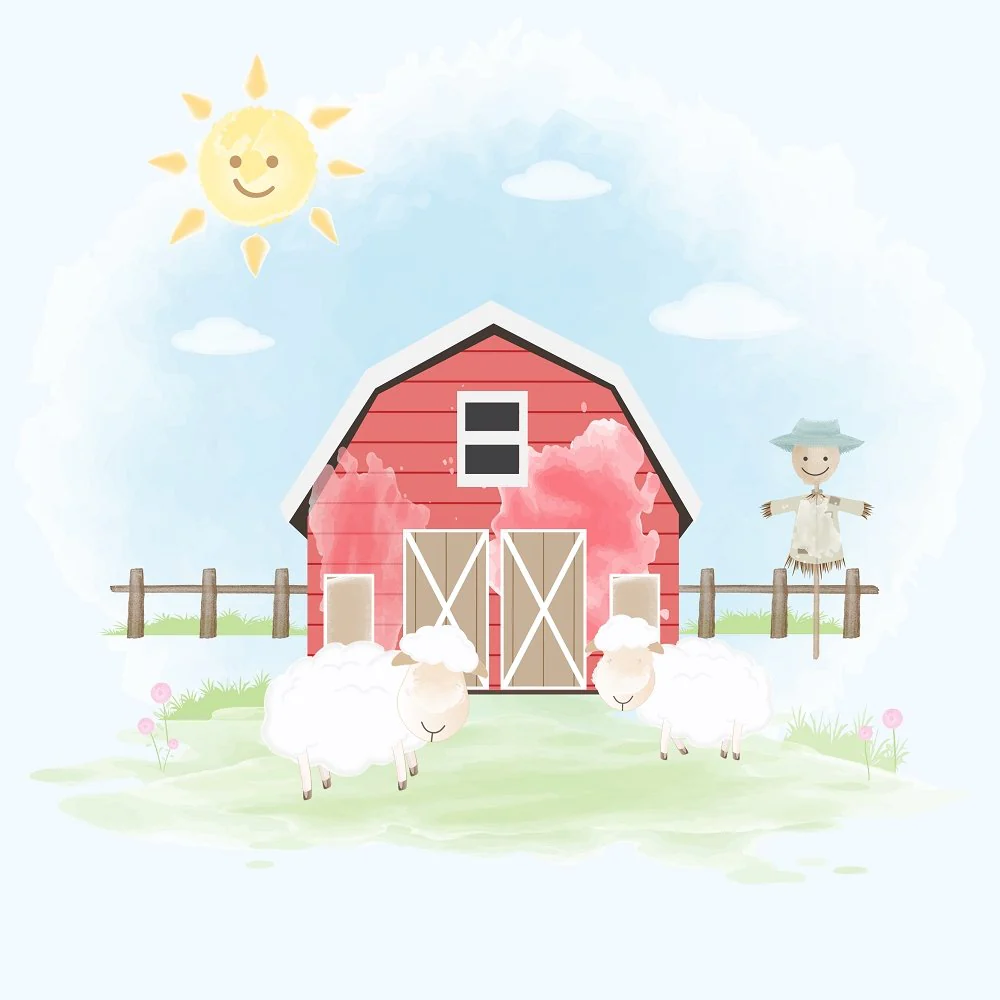 Happy On The Farm Fabric Panel