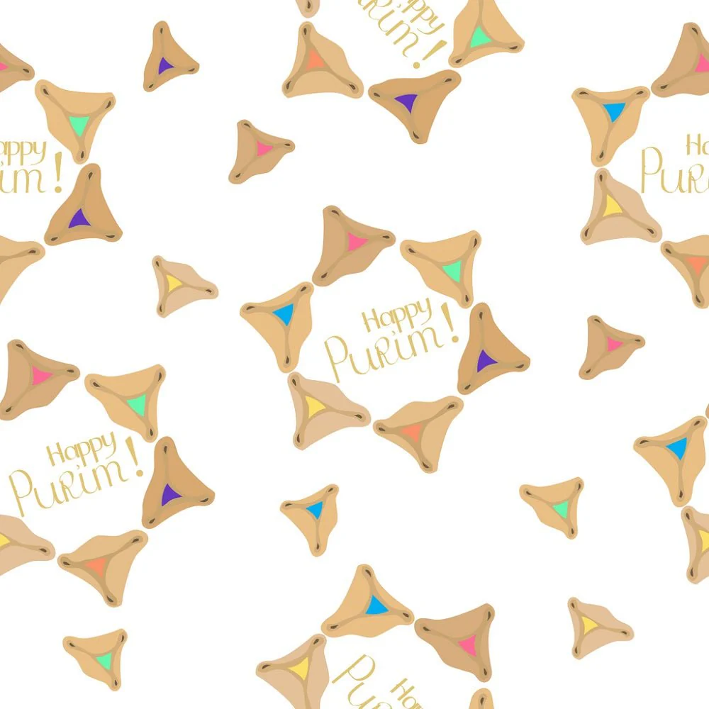 Happy Purim Hamantaschen Fabric