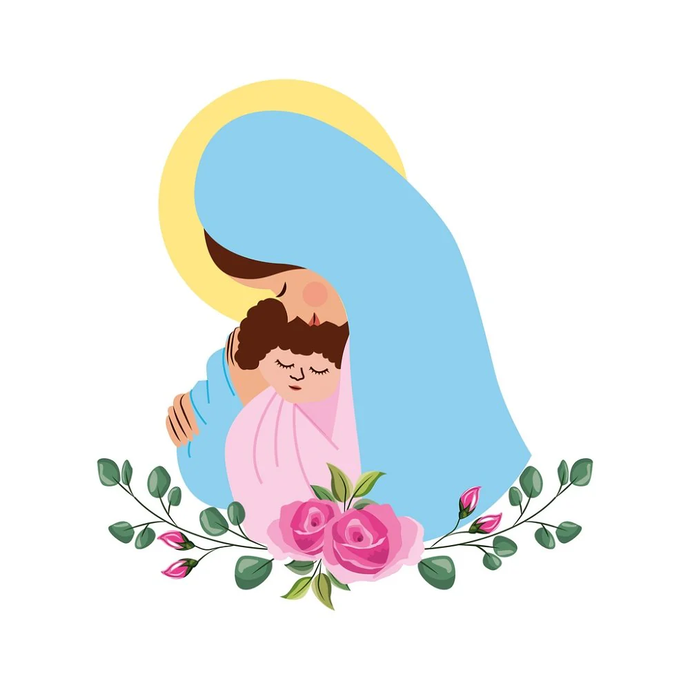 Holding Baby Jesus Fabric Panel
