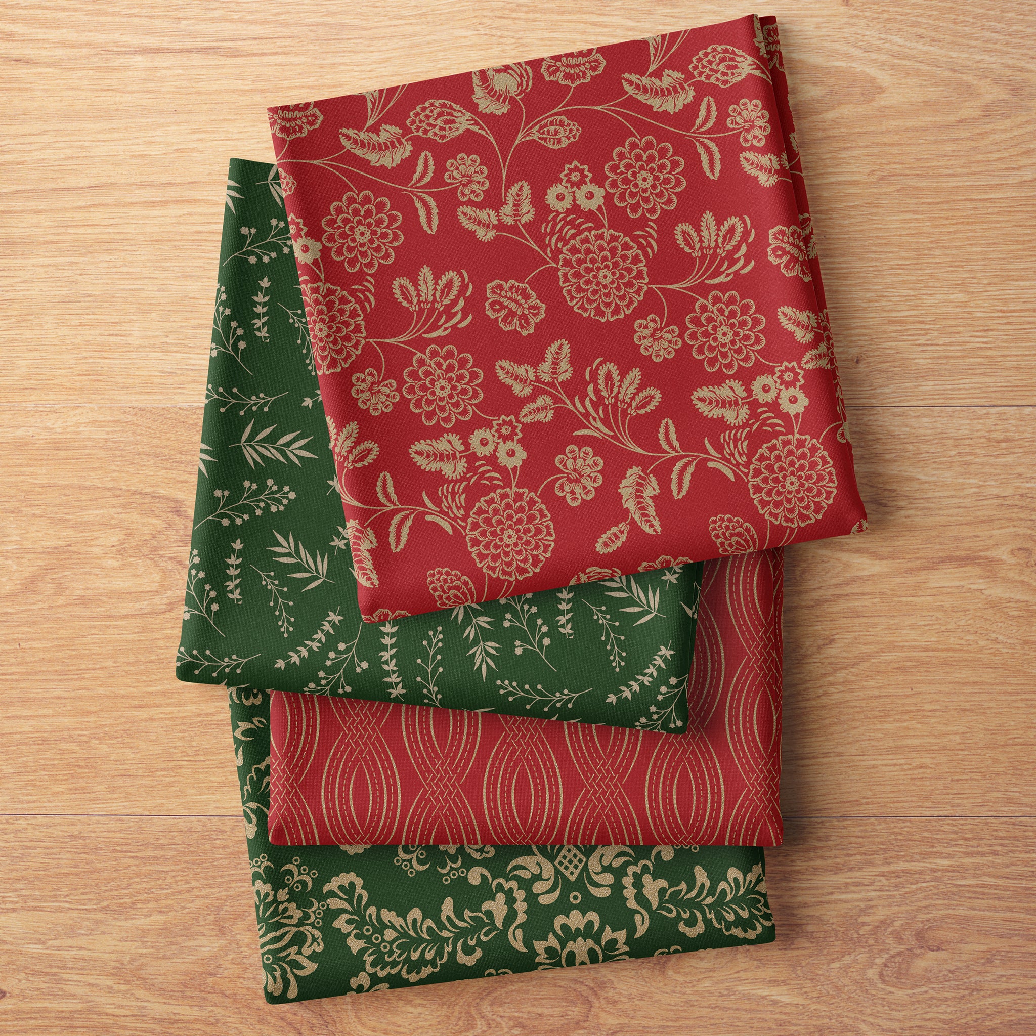 Holiday Keepsakes Fabric Collection - Garden Elegance Red - Image 5