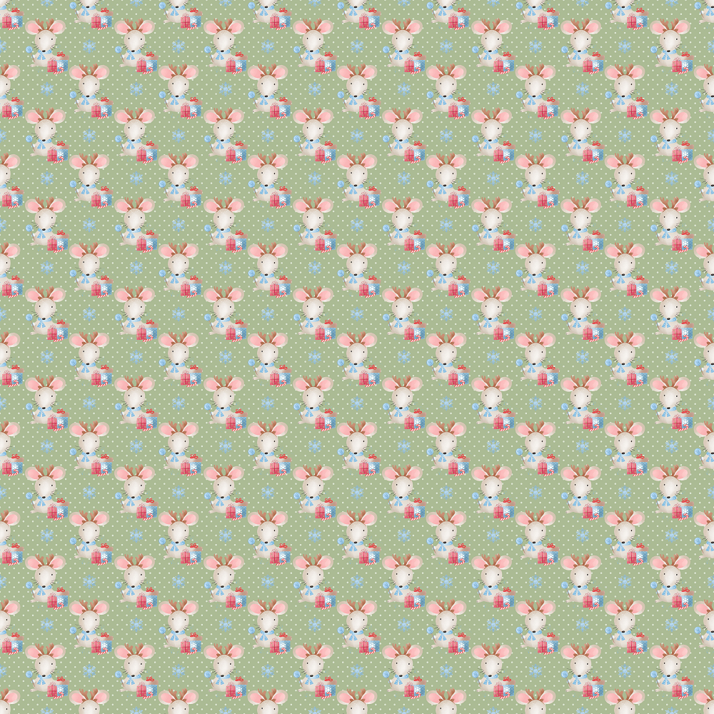 Holly Jolly Mouse Fabric - Green