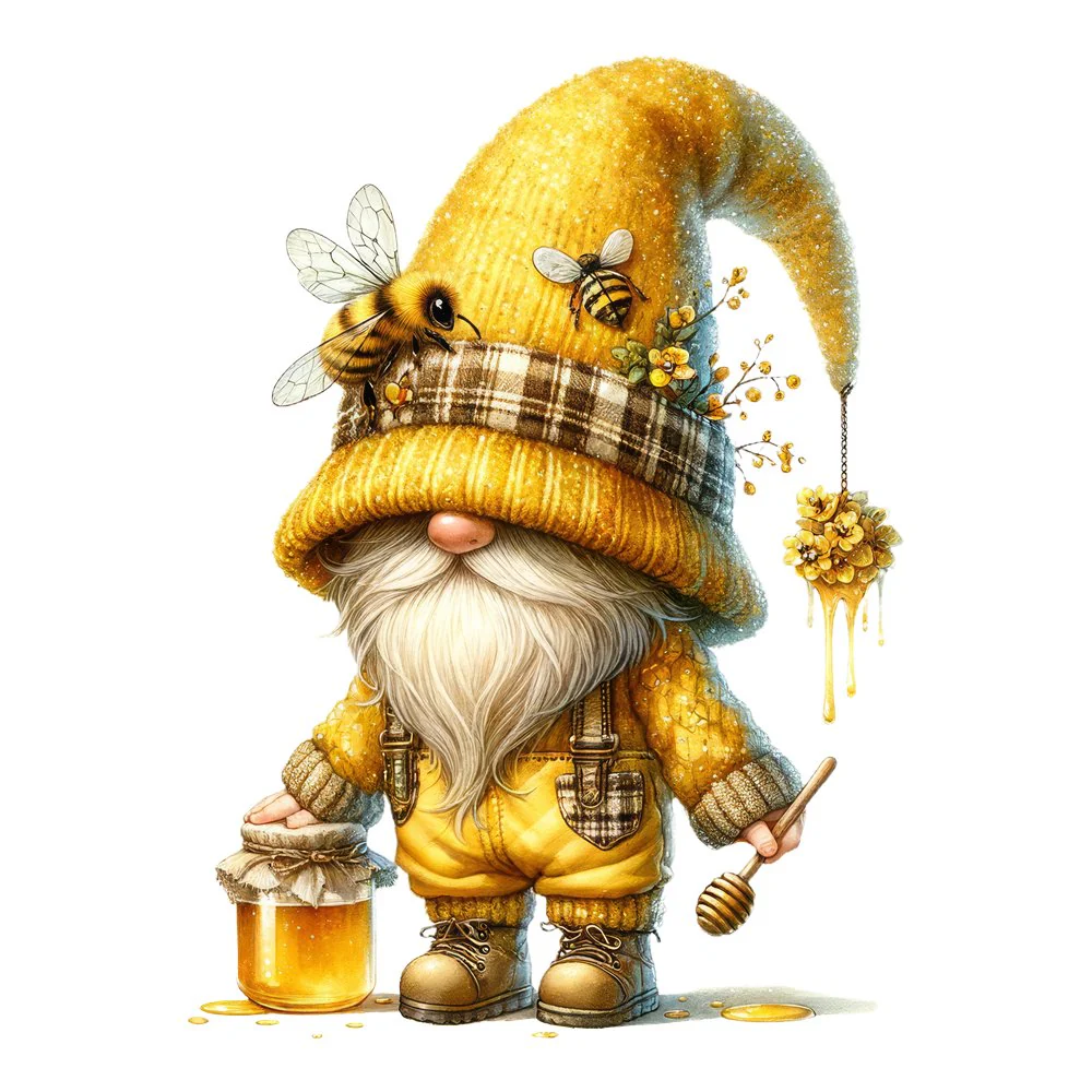Honey Bee Gnome #12 Fabric Panel