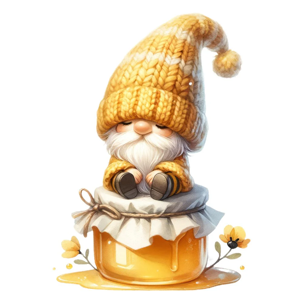 Honey Bee Gnome #9 Fabric Panel
