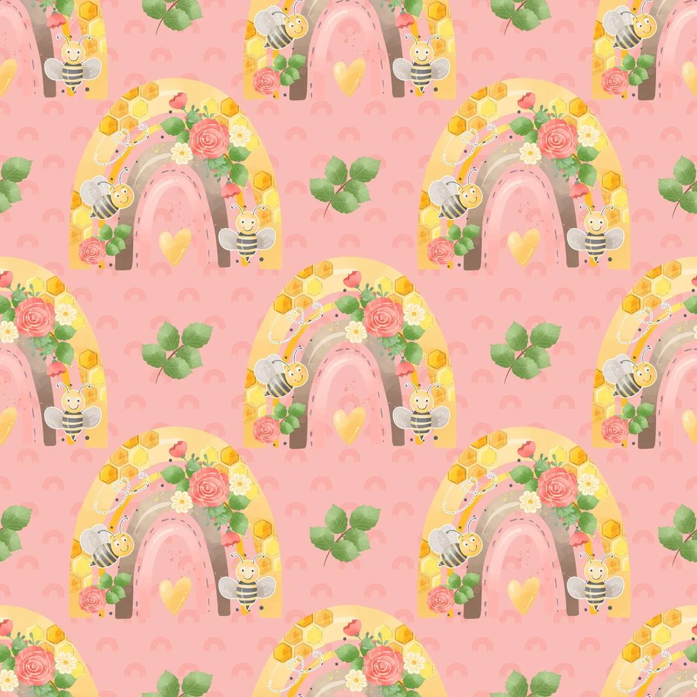 Honey Bee Volume 2 Rainbows Fabric - Pink