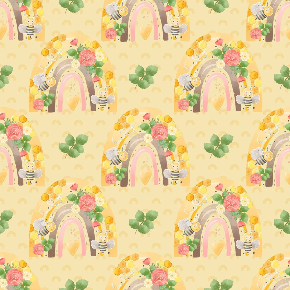 Honey Bee Volume 2 Rainbows Fabric - Tan