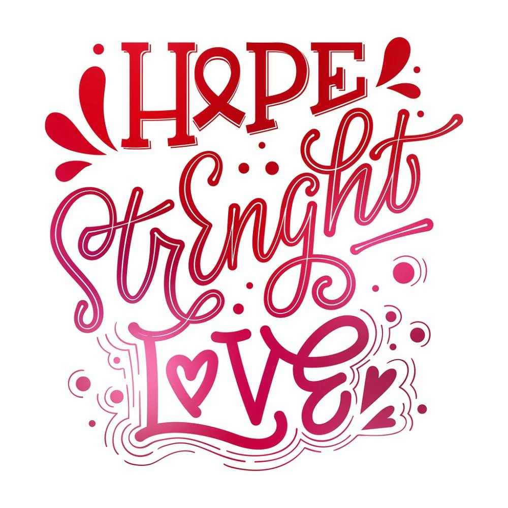 Hope, Strength, Love Fabric Panel