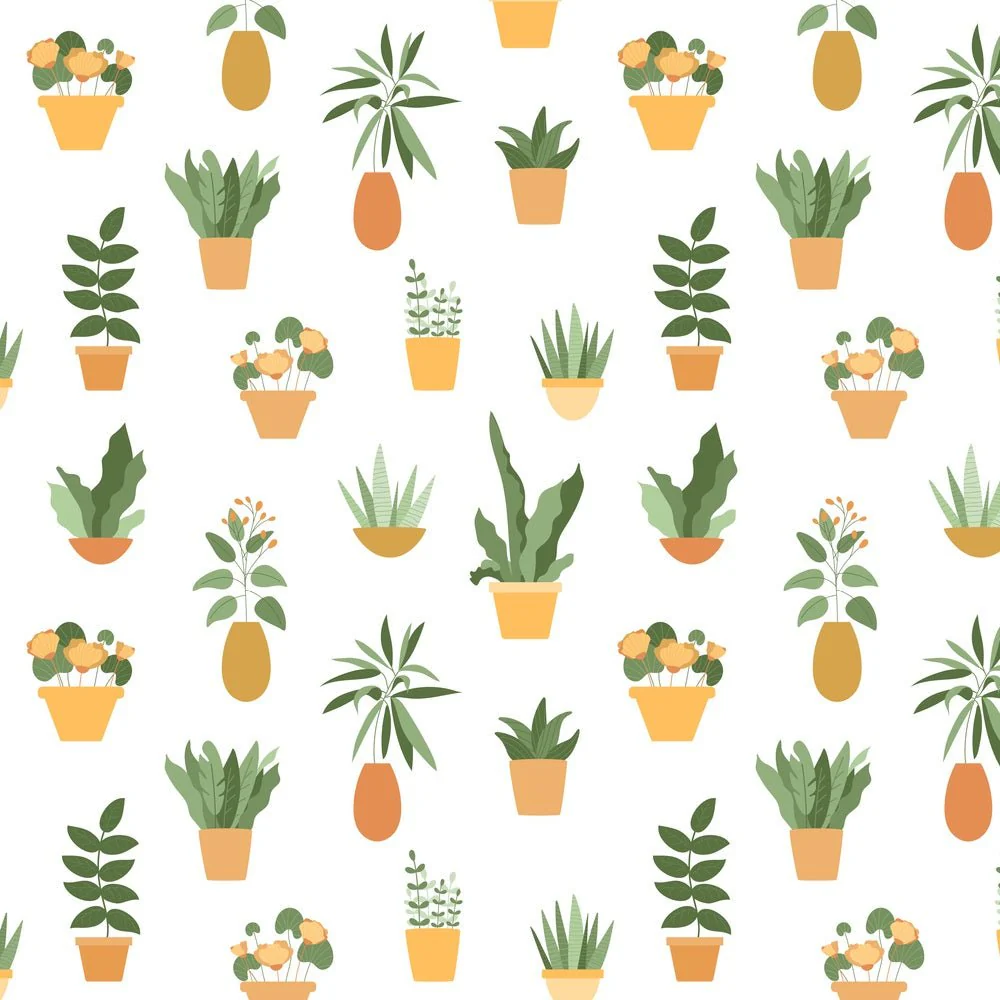 House Flowers Fabric - White