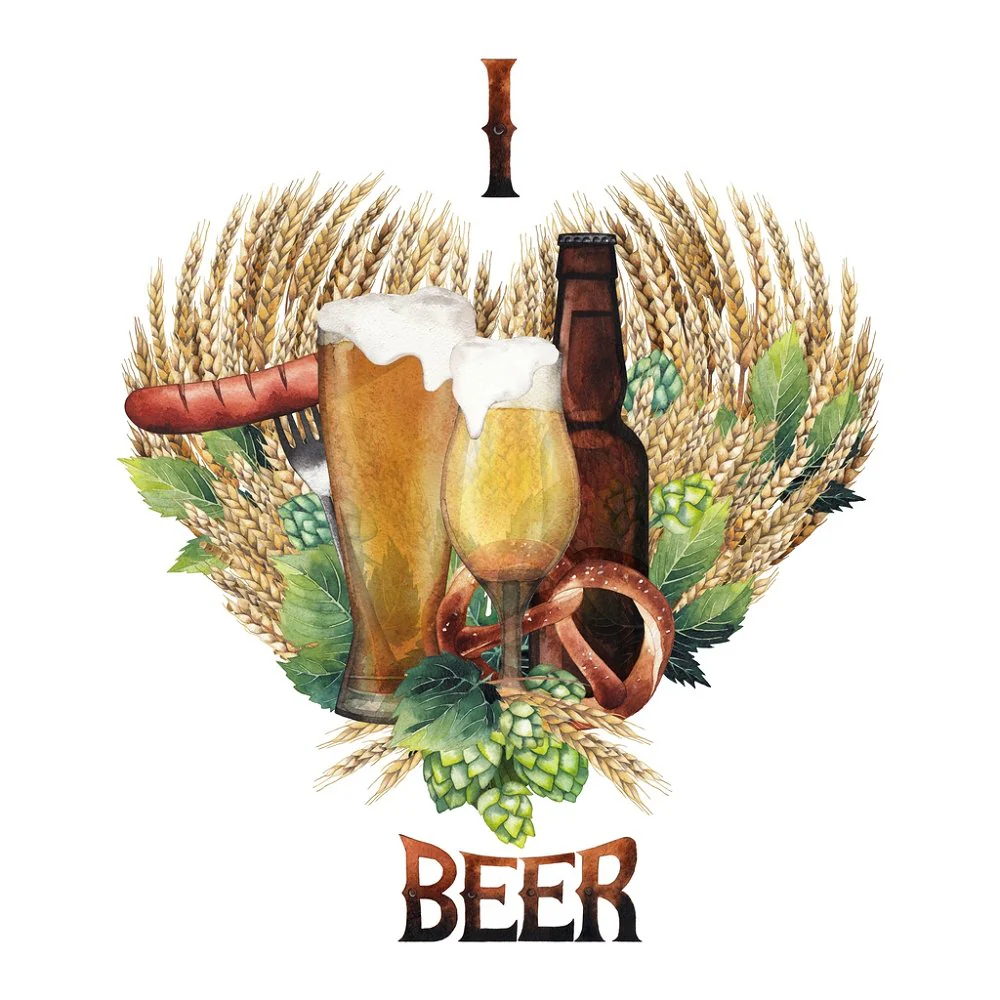 I Love Beer Fabric Panel