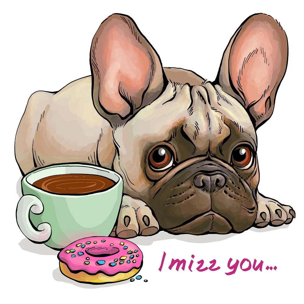 I Miss You Pug Fabric Panel