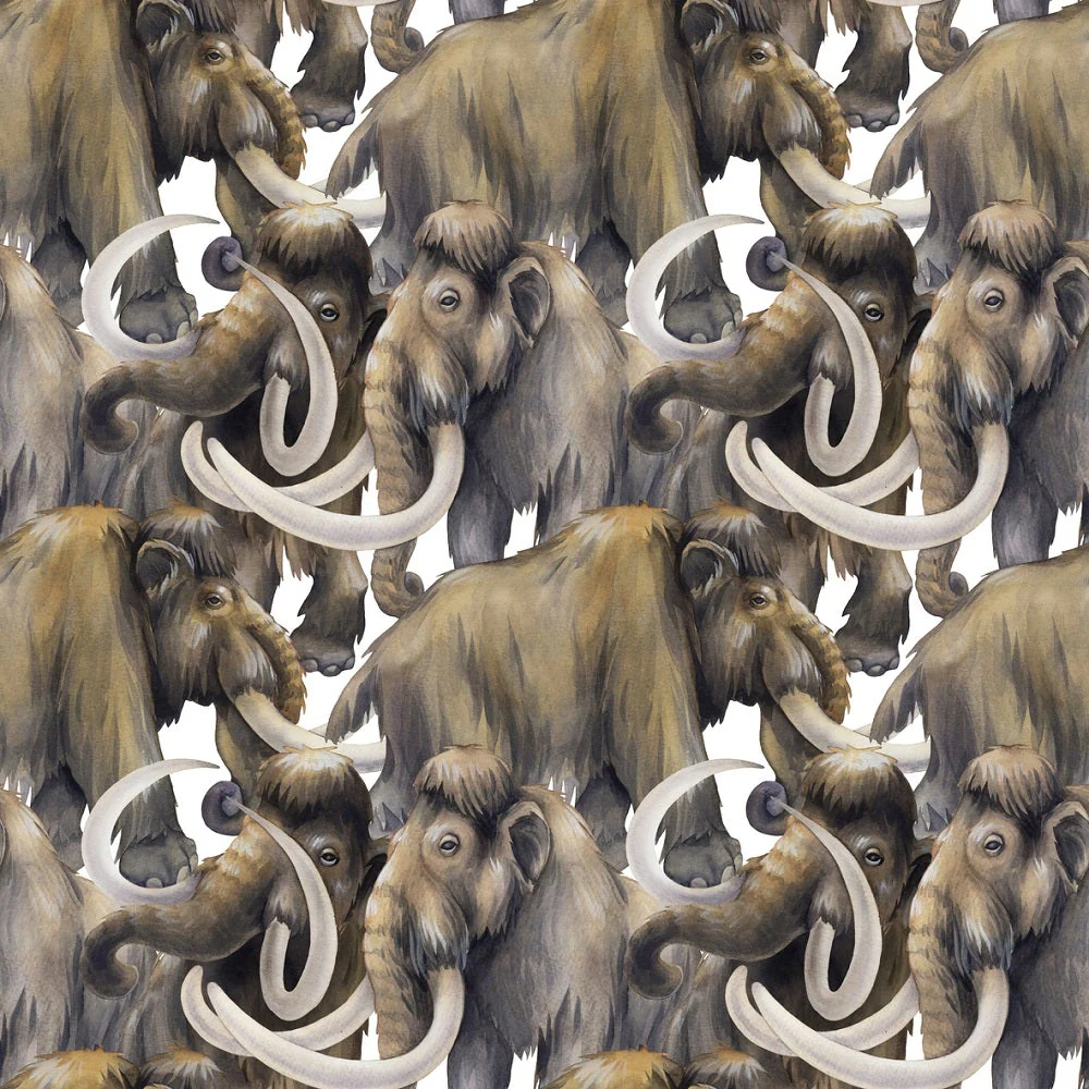 Ice Age Packed Mammoths Fabric