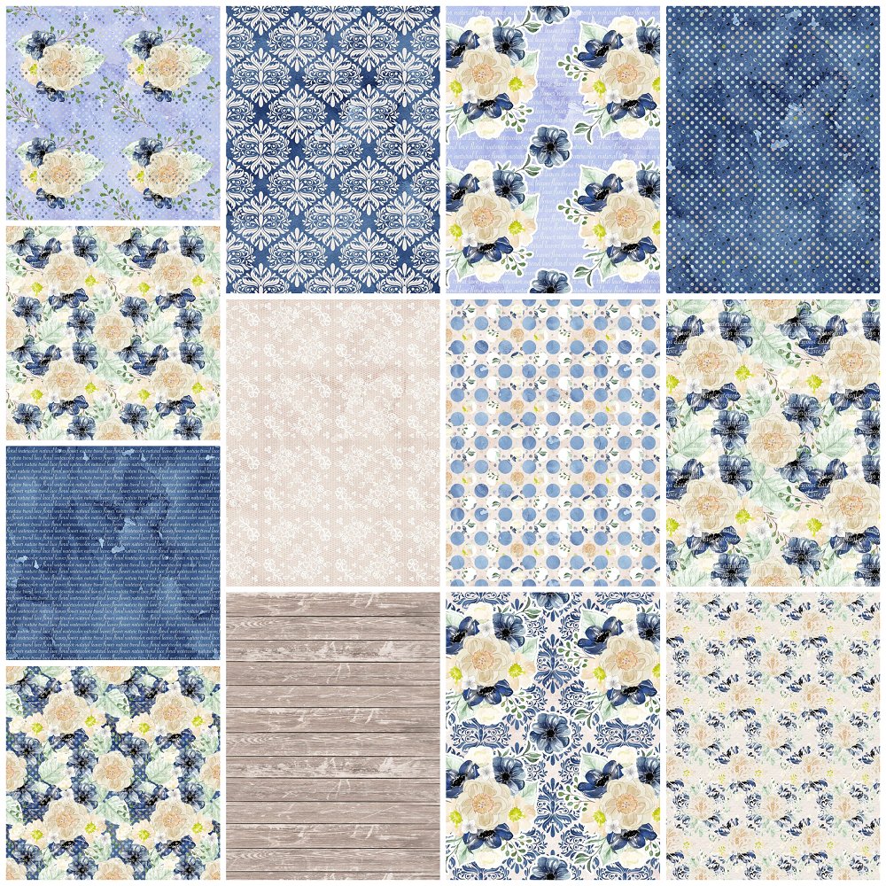 Indigo Blue Fat Quarter Bundle - 13 Pieces