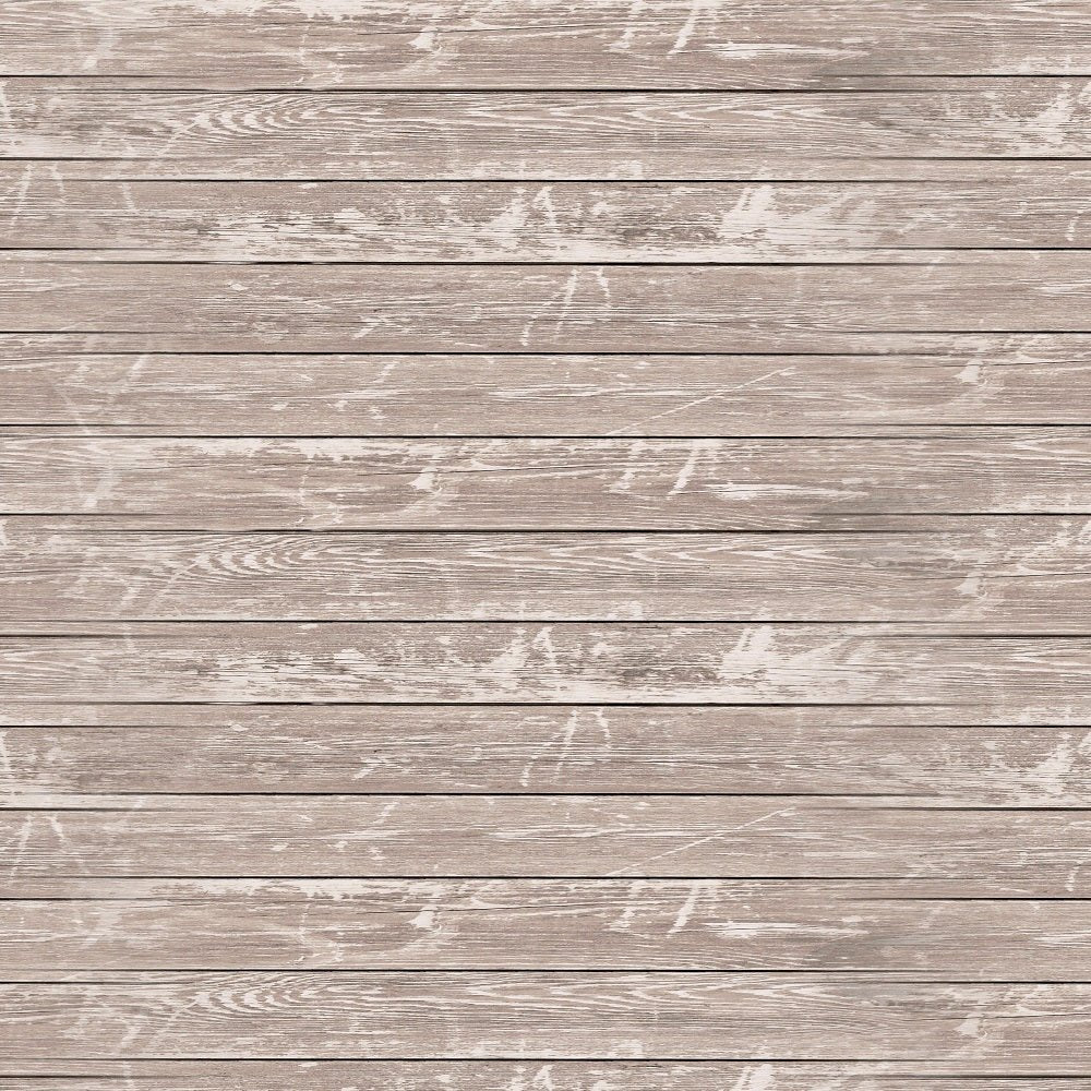 Indigo Blue Rustic Wood Horizontal Planks Fabric - Brown