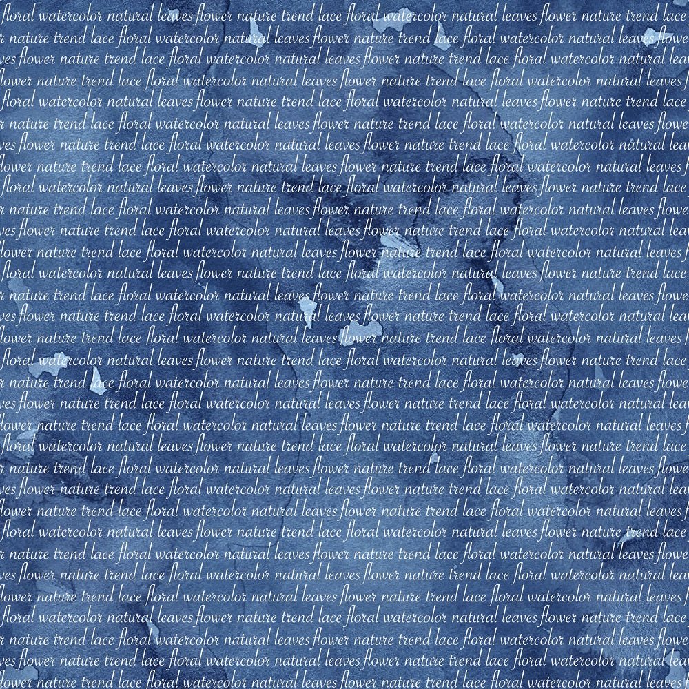 Indigo Blue Text on Grunge Fabric - Blue