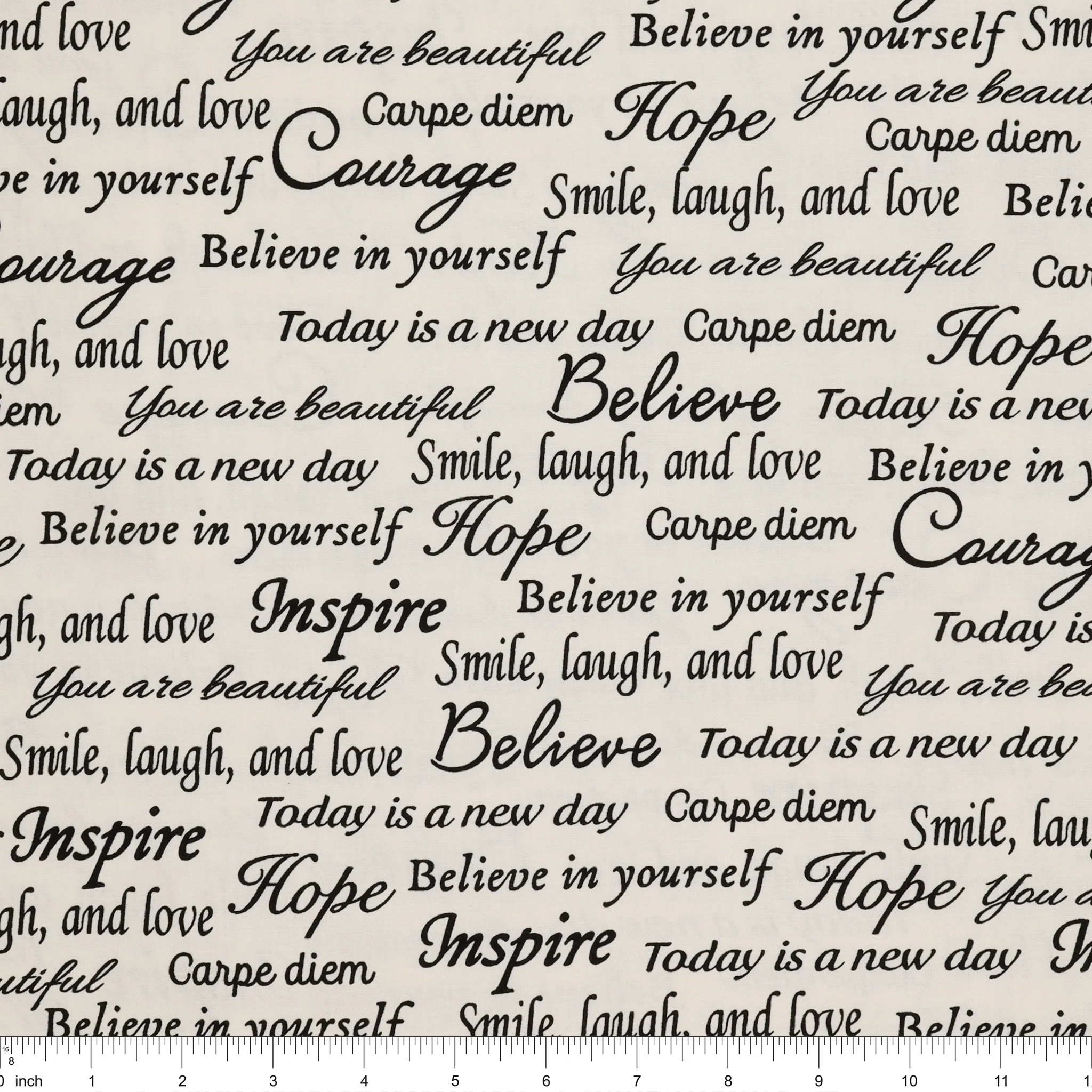Inspirational Words 108" Wide Quilt Backing - Image 3