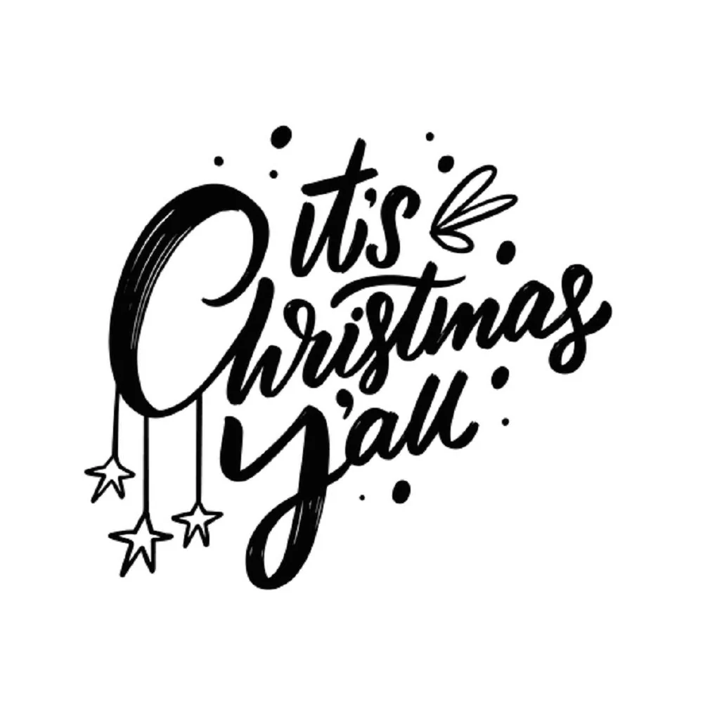 It's Christmas Y'all Fabric Panel - White