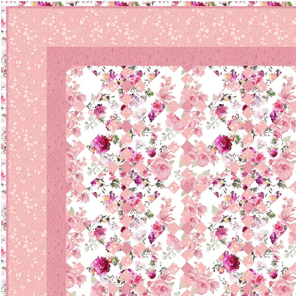 It's Raining Roses Quilt Kit - 64 1/2" x 77" - Image 4