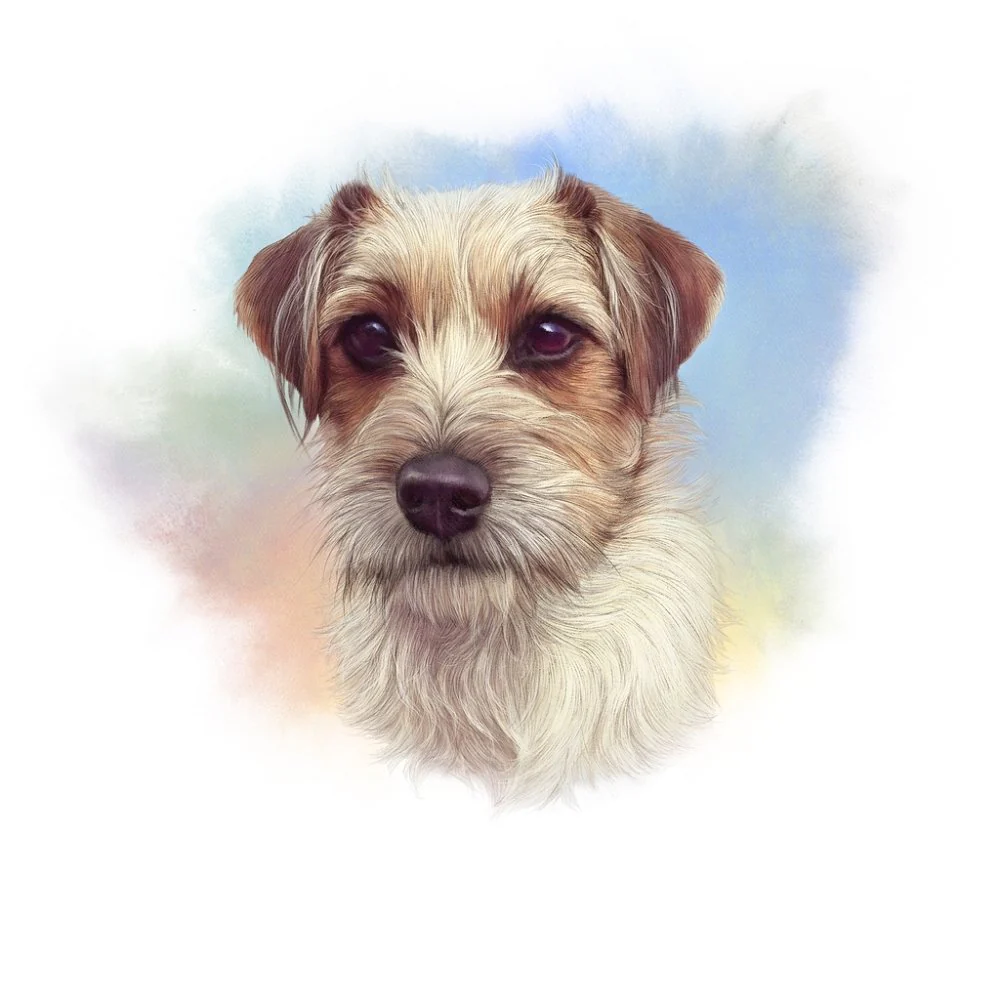 Jack Russell Terrier Portrait Fabric Panel