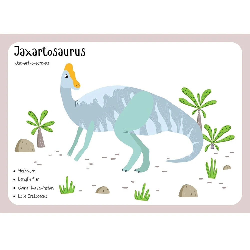 Jaxartosaurus Flash Card Fabric Panel