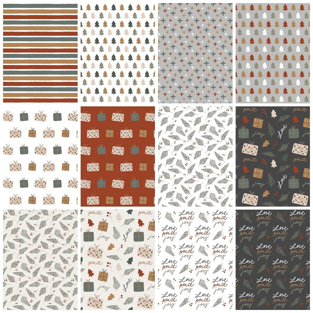Joyful Christmas Fat Quarter Bundle - 12 Pieces