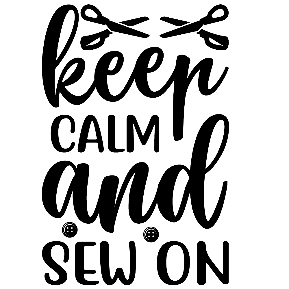 Keep Calm and Sew On Fabric Panel - Black/White