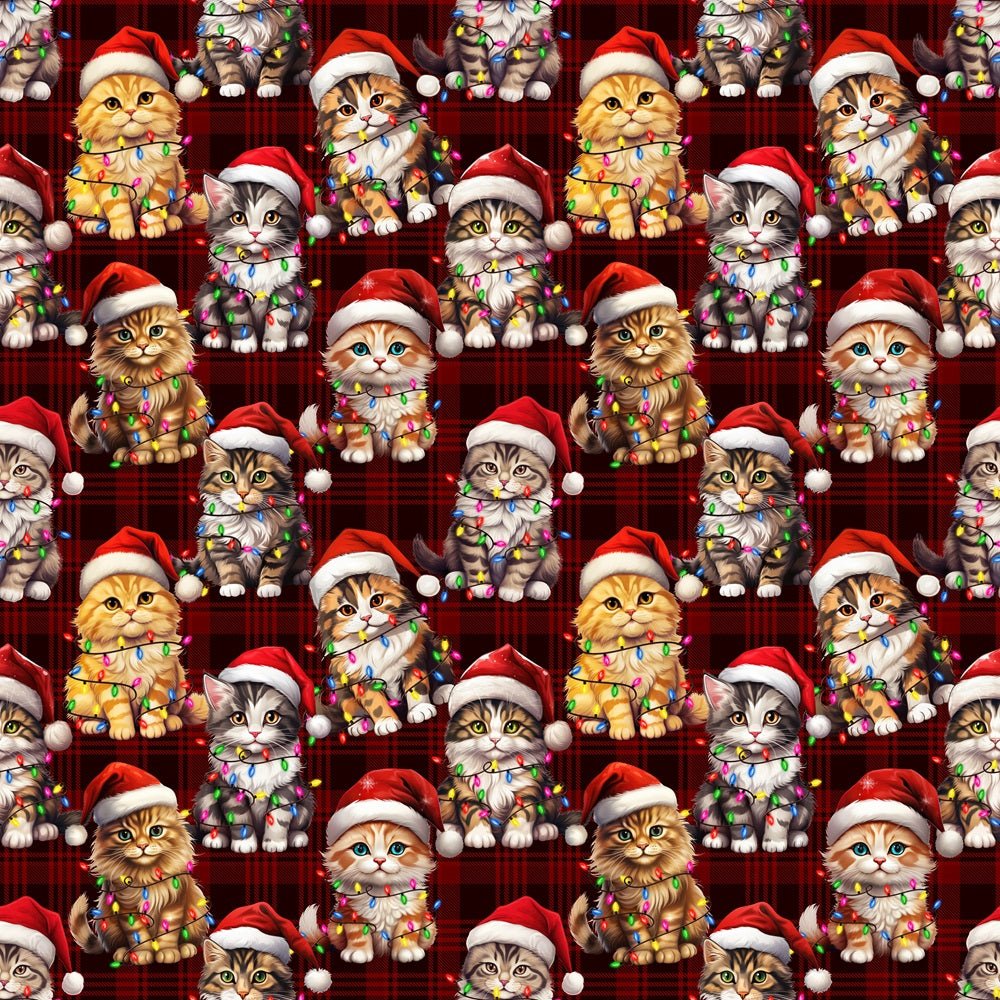 Kittens In Santa Hats Fabric