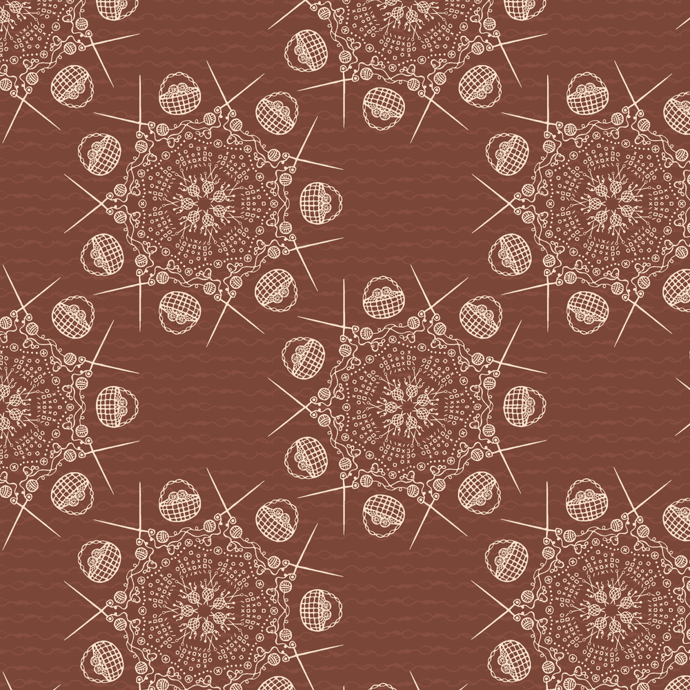 Knitting Crafts Wool Basket Fabric - Brown