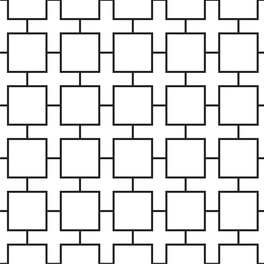 Layered Squares Fabric - Black/White