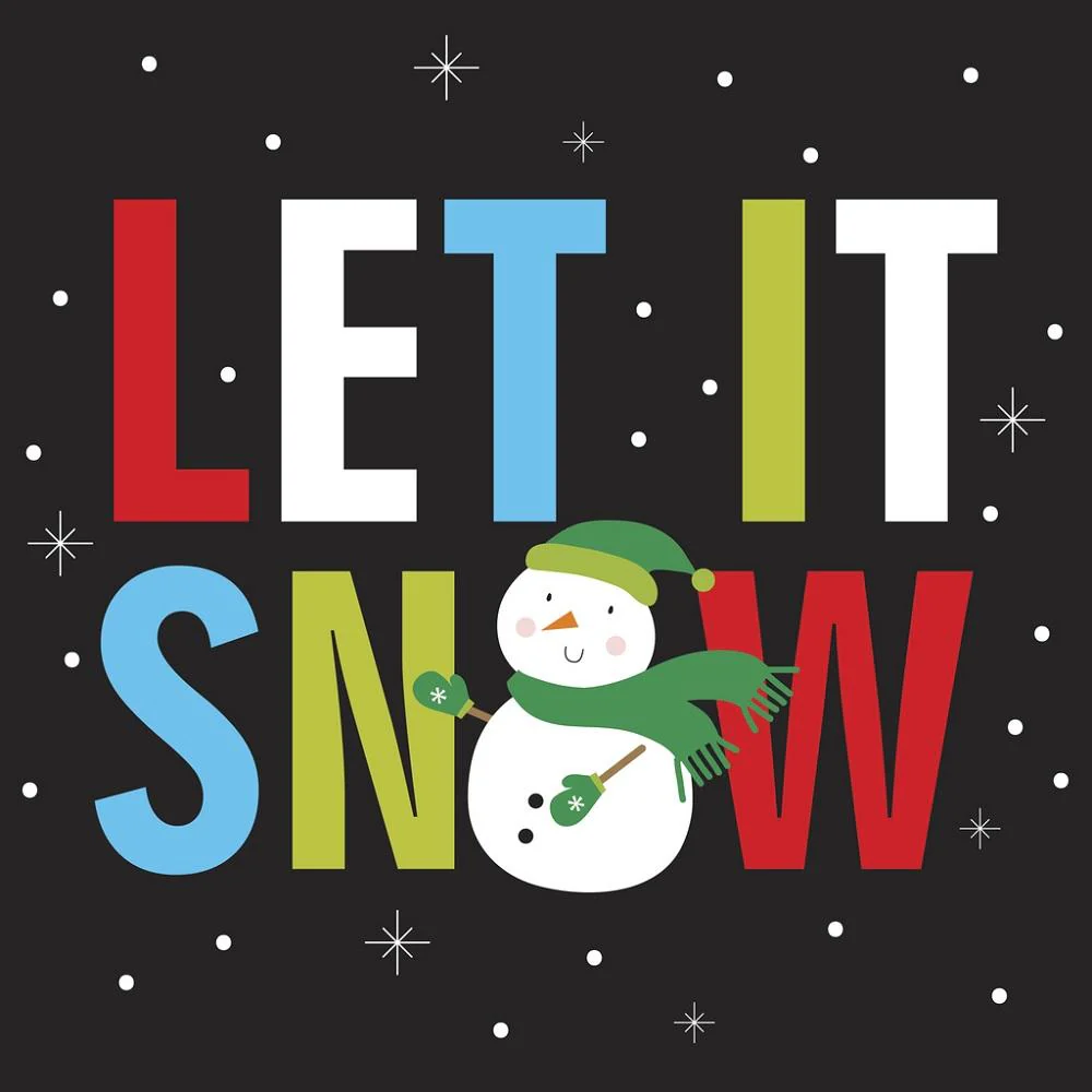 Let It Snow Snowman Fabric Panel