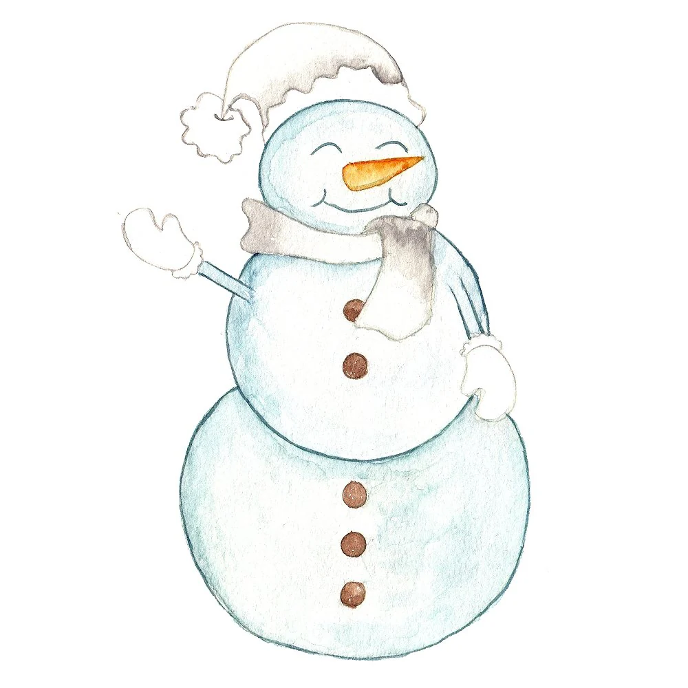Let It Snow Snowman Fabric Panel - White