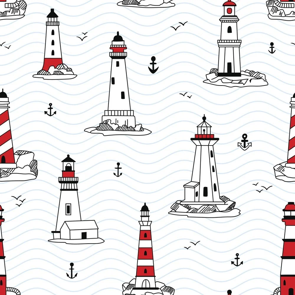 Lighthouses Fabric