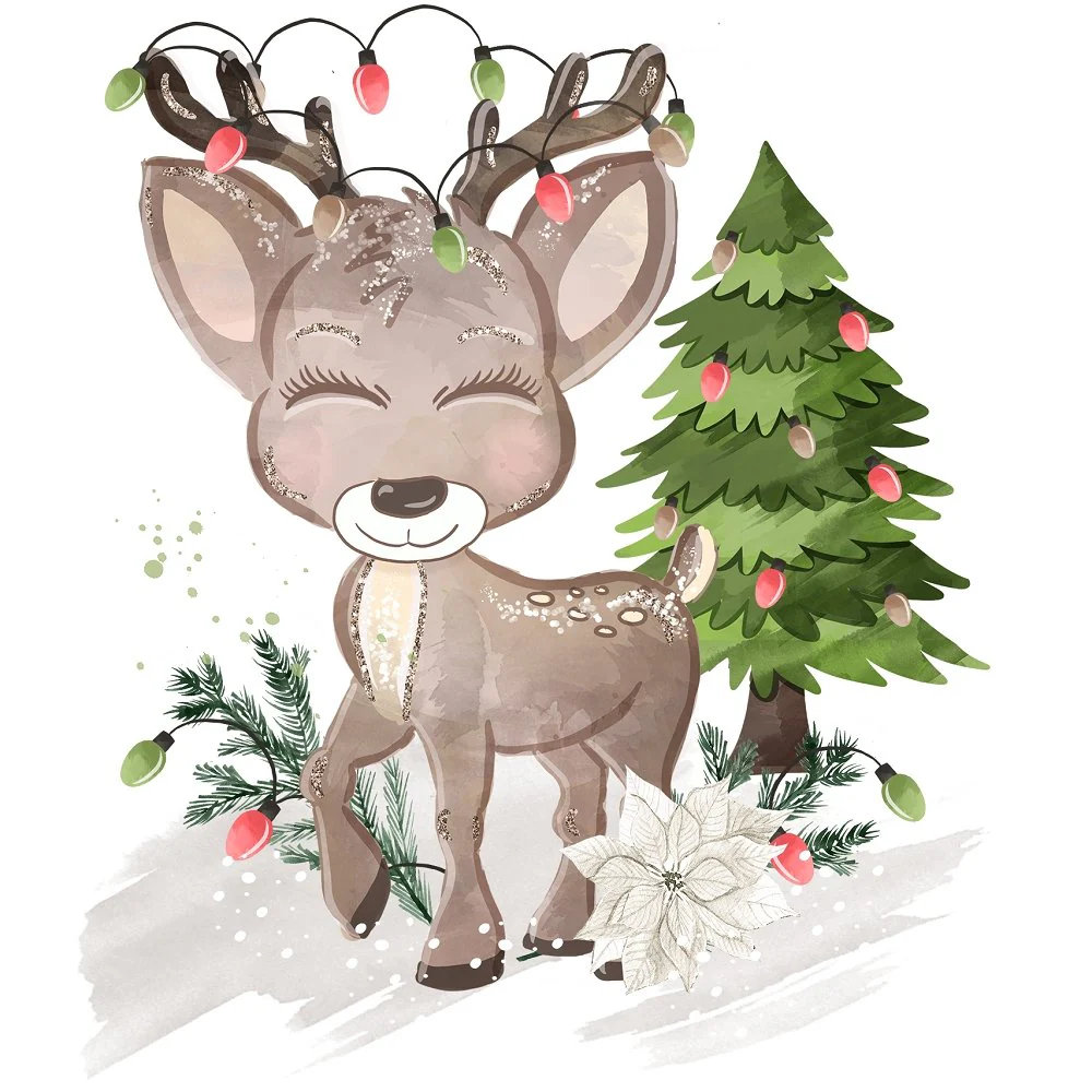 Little Bambi Scene #2 Fabric Panel