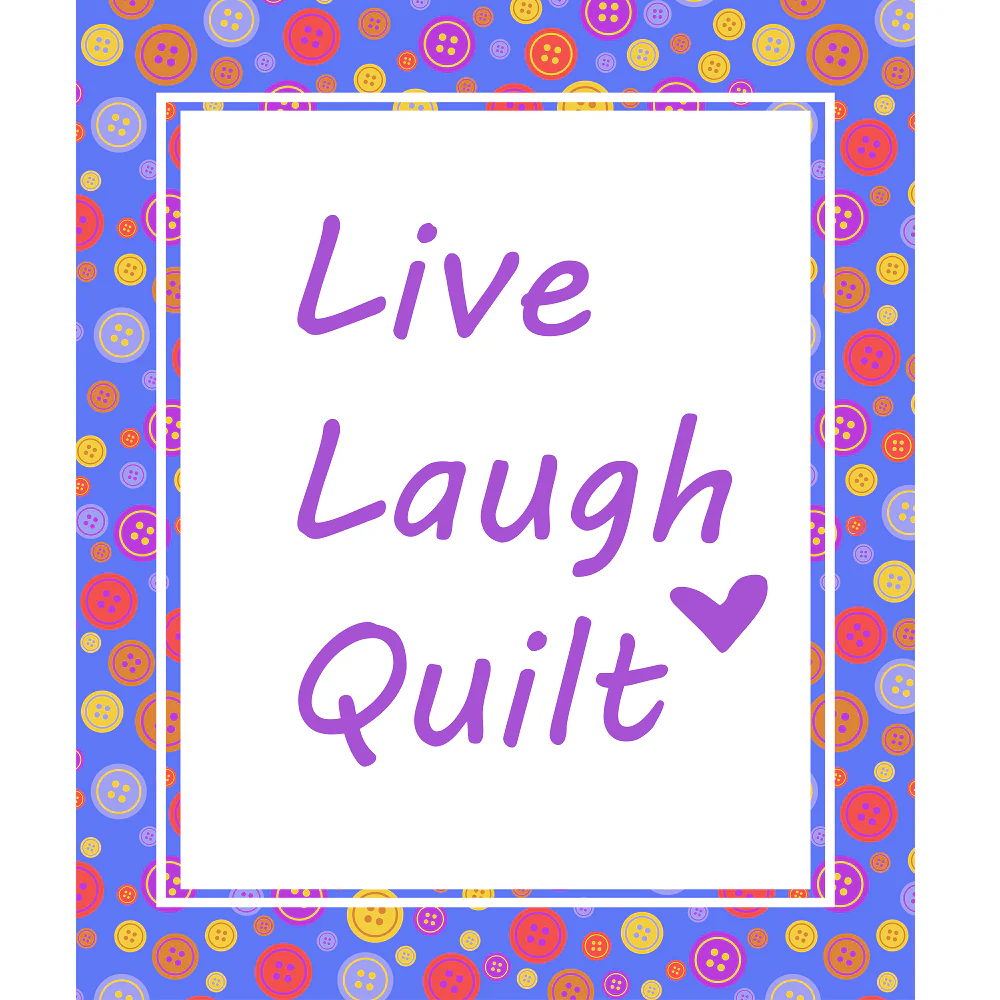 Live Laugh Quilt Fabric Panel - Purple