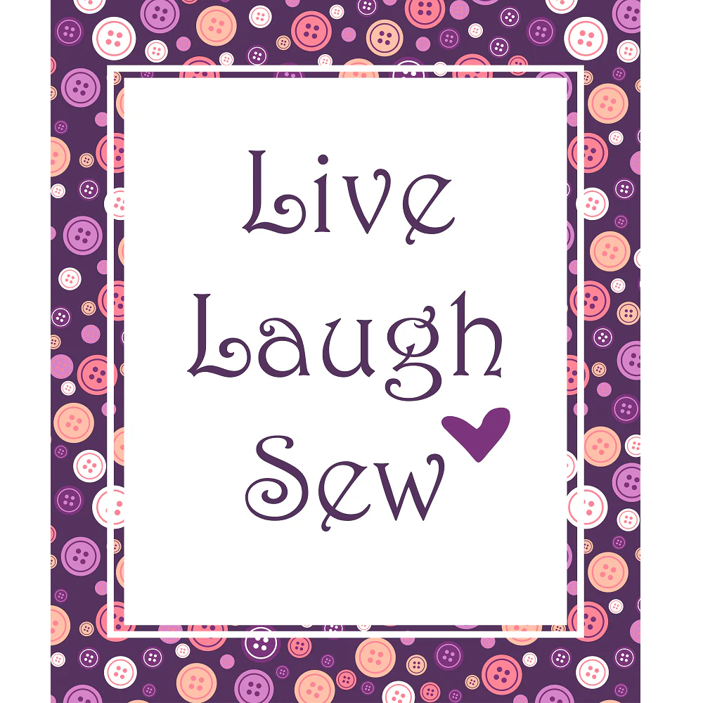 Live Laugh Sew Fabric Panel - Purple